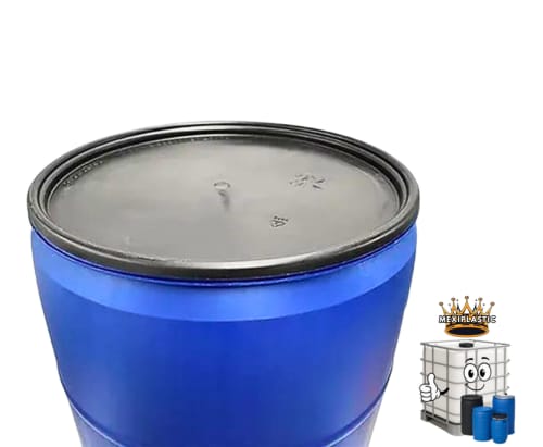 TAMBO DE PLASTICO 220 LITROS ENLANILLADO ABIERTO SEMINUEVO